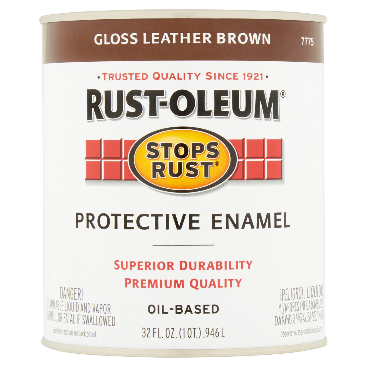Rust-Oleum Stops Rust Indoor and Outdoor Gloss Leather Brown Oil-Based Protective Paint 1 qt