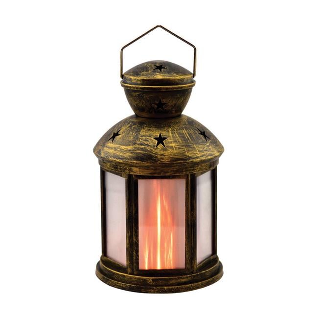 Blazing LEDz 8.5 in. Plastic Colonial Flicker Flame Assorted Flameless Lantern