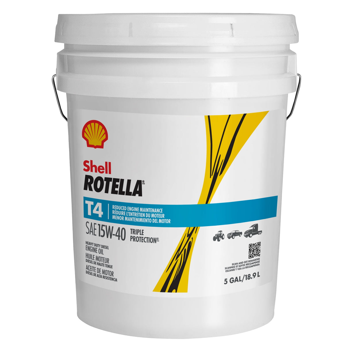 Shell Rotella 15W-40 Diesel Heavy Duty Engine Oil 5 gal 1 pk