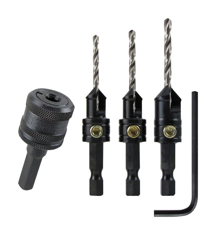 Make it Snappy 7/64 1/8 9/64 in. Steel Countersink & Quick Change Chuck Set 3 pc