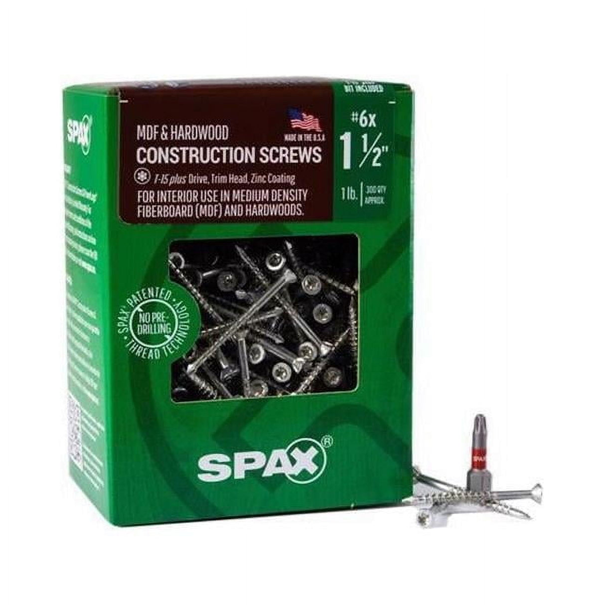 SPAX MDF No. 6 in. X 1-1/2 in. L Star Trim Head Construction Screws 1 lb 300 pk
