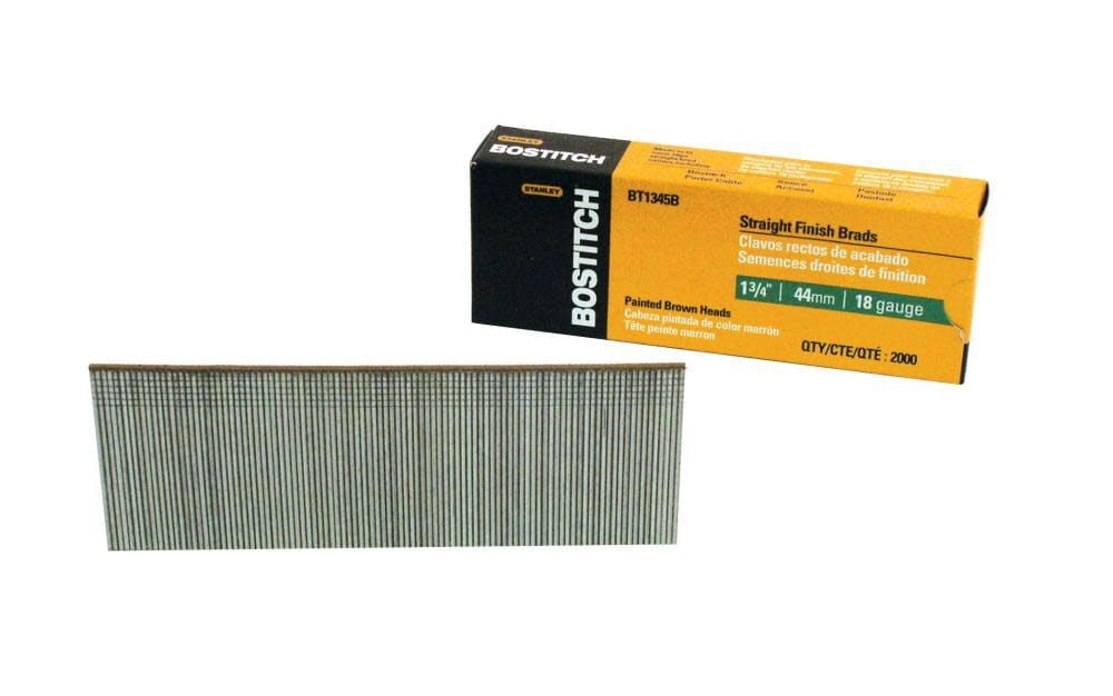 Bostitch 1-3/4 in. L X 18 Ga. Straight Strip Coated Brad Nails 2000 pk