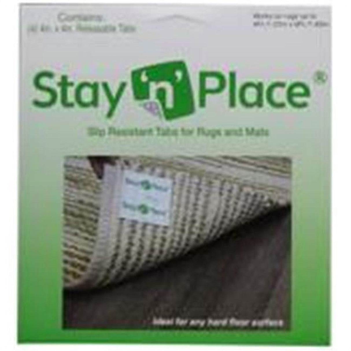 Stay 'n' Place Rug Slip Resistant Tabs 4 in. W X 4 in. L Cloth/Plastic Green 4 pk