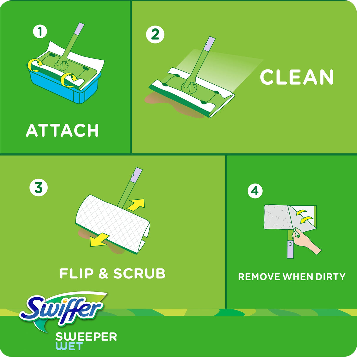 Swiffer Sweeper 5.4 in. Wet Microfiber Mop Refill Pad 12 pk