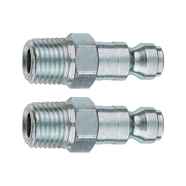 Tru-Flate Steel 1/4 in. T-Style Plug 1/4 in. Male 2 pc