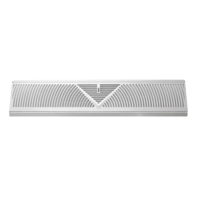 Tru Aire 4.5 in. H X 24 in. W 3-Way Powder Coat White Steel Floor Baseboard Diffuser