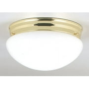 Westinghouse 4-3/4 in. H X 8-7/8 in. W X 8-7/8 in. L Polished Brass White Ceiling Light