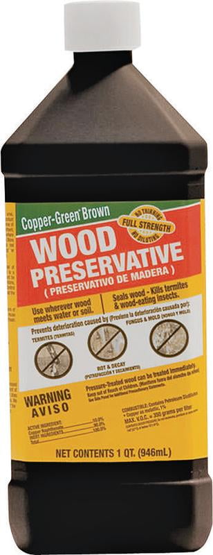Copper Green Flat Brown Oil-Based Wood Preservative 1 qt