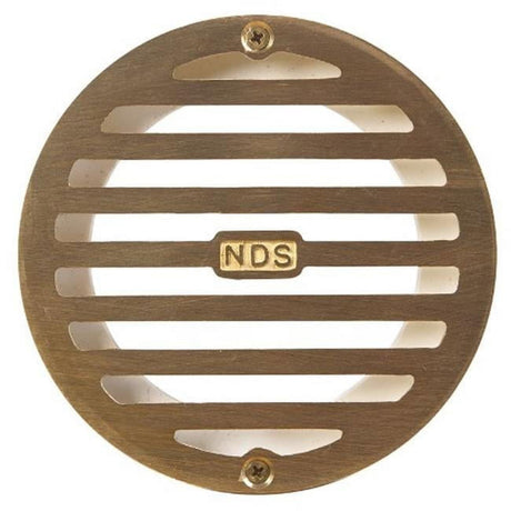 NDS 4 in. Satin Round Brass Drain Grate