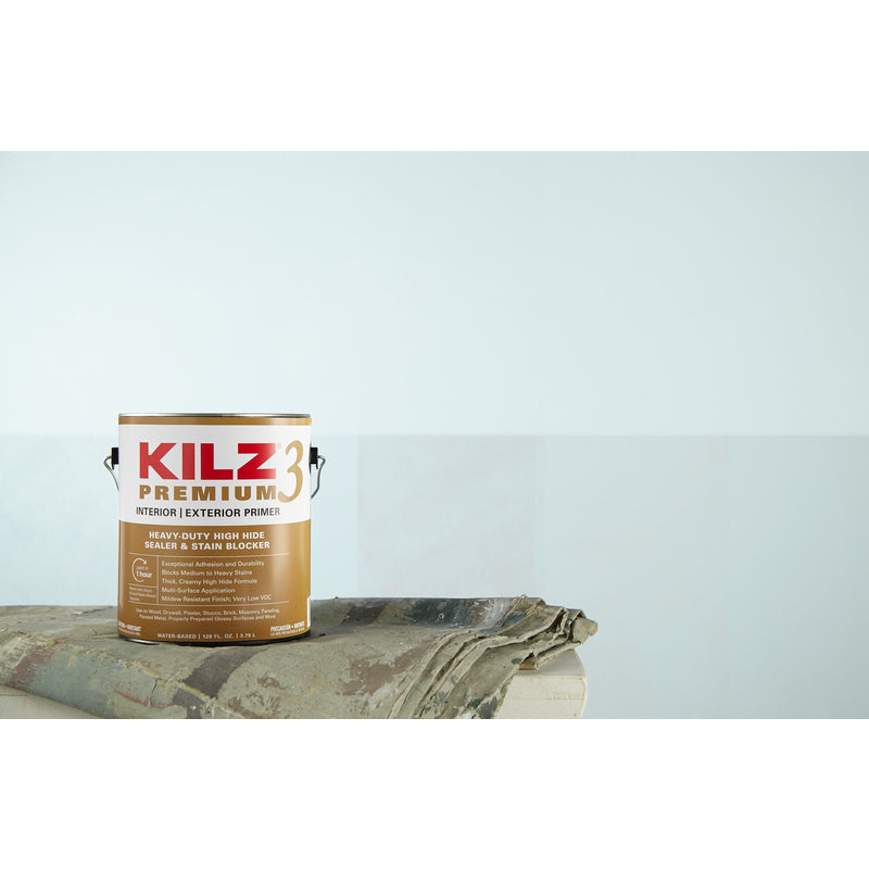 KILZ 3 Premium White Flat Water-Based Stain Blocking Primer 1 qt