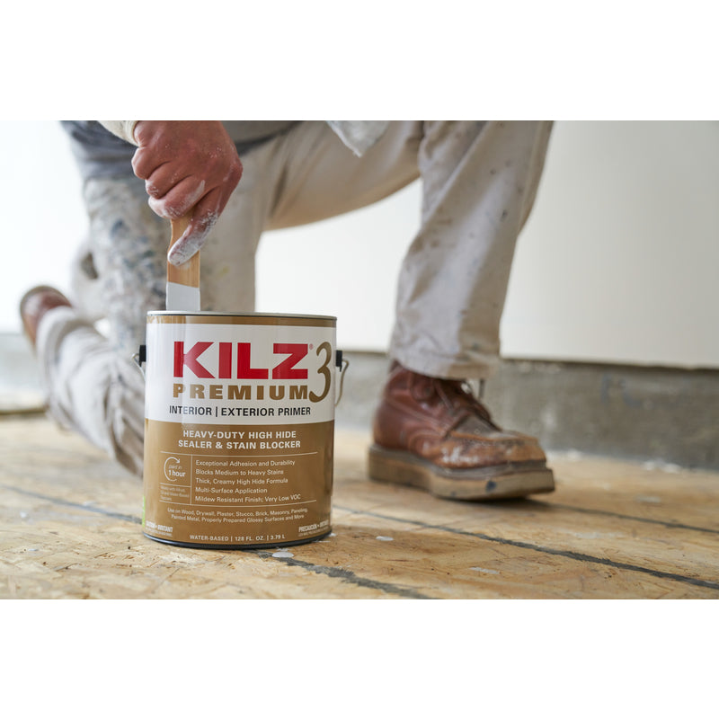 KILZ 3 Premium White Flat Water-Based Stain Blocking Primer 1 qt