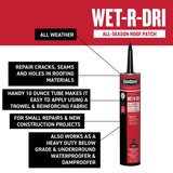 Gardner WET-R-DRI Gloss Black Patching Cement All-Weather Roof Cement 10 oz