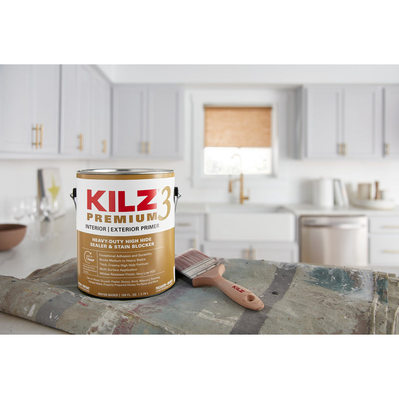 KILZ 3 Premium White Flat Water-Based Stain Blocking Primer 1 gal