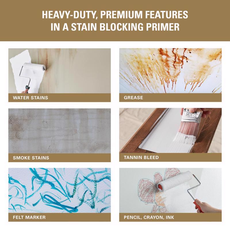 KILZ 3 Premium White Flat Water-Based Stain Blocking Primer 1 gal