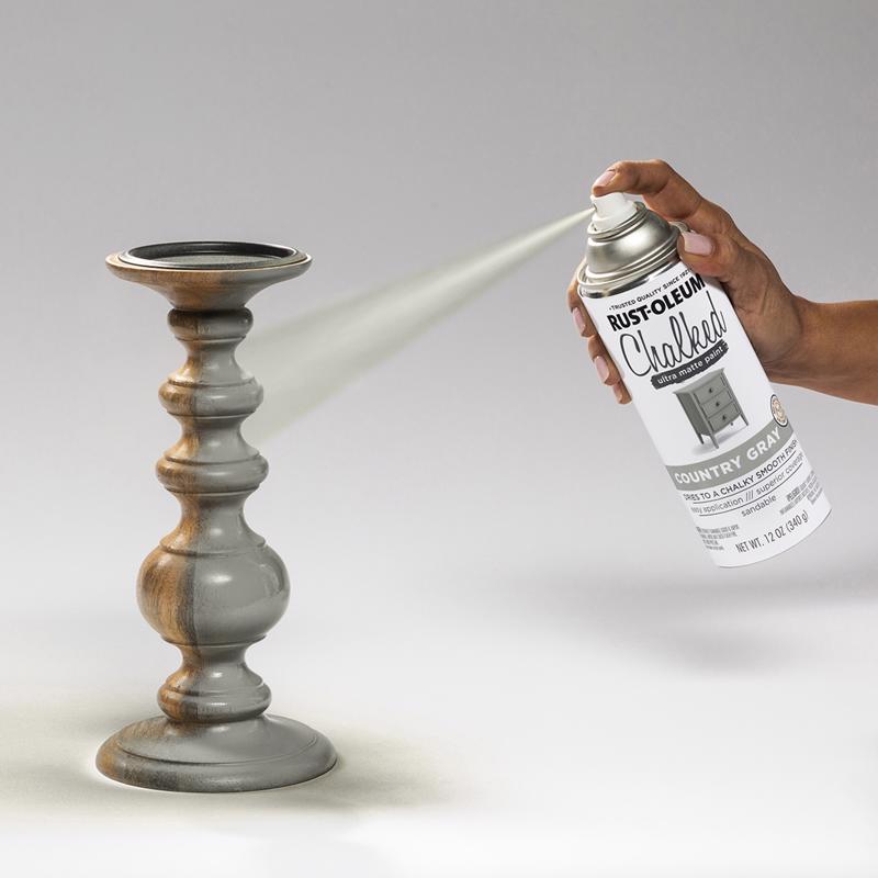 Rust-Oleum Chalked Ultra Matte Country Gray Oil-Based Acrylic Sprayable Chalk Paint 12 oz