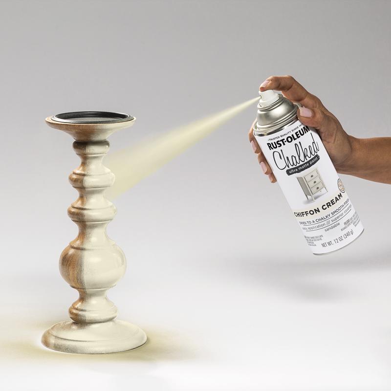 Rust-Oleum Chalked Ultra Matte Chiffon Cream Oil-Based Acrylic Sprayable Chalk Paint 12 oz
