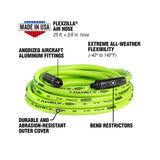 Flexzilla 25 ft. L X 3/8 in. D Hybrid Polymer Air Hose 300 psi Zilla Green