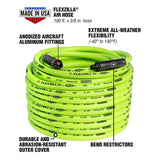 Flexzilla 100 ft. L X 3/8 in. D Hybrid Polymer Air Hose 300 psi Zilla Green