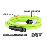 Flexzilla 6 ft. L X 3/8 in. D Hybrid Polymer Air Hose 300 psi Zilla Green