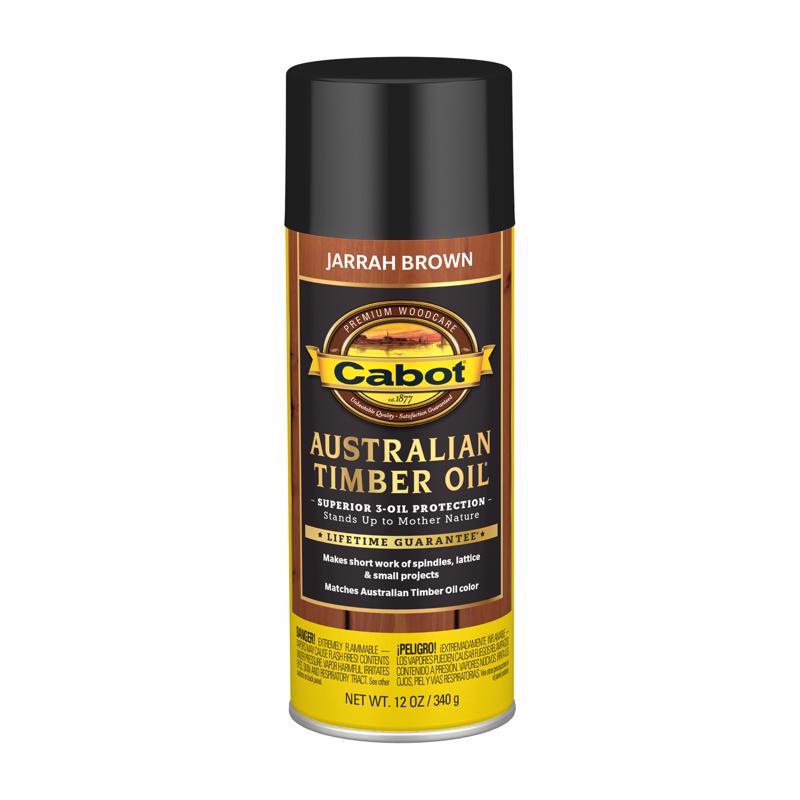 Cabot Australian Timber Oil Aerosol Transparent Jarrah Brown Oil-Based Australian Timber Oil 12 oz