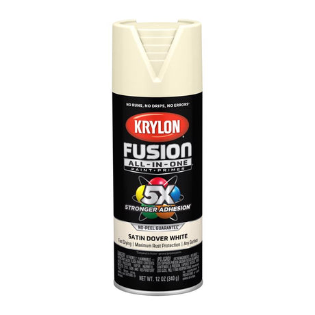 Krylon Fusion All-In-One Satin Dover White Paint+Primer Spray Paint 12 oz