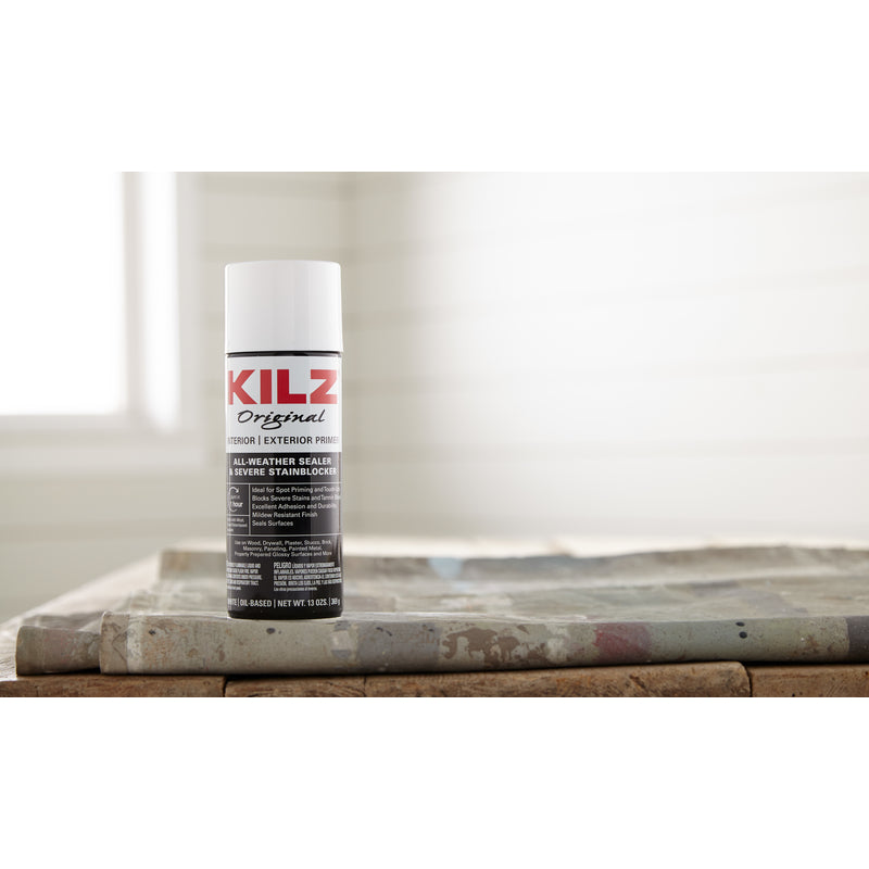 KILZ Original Interior/Exterior White Flat Oil-Based Alkyd Aerosol Primer/Sealer 13 oz
