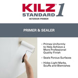 KILZ 1 Standard White Flat Water-Based Acrylic Primer and Sealer 1 gal
