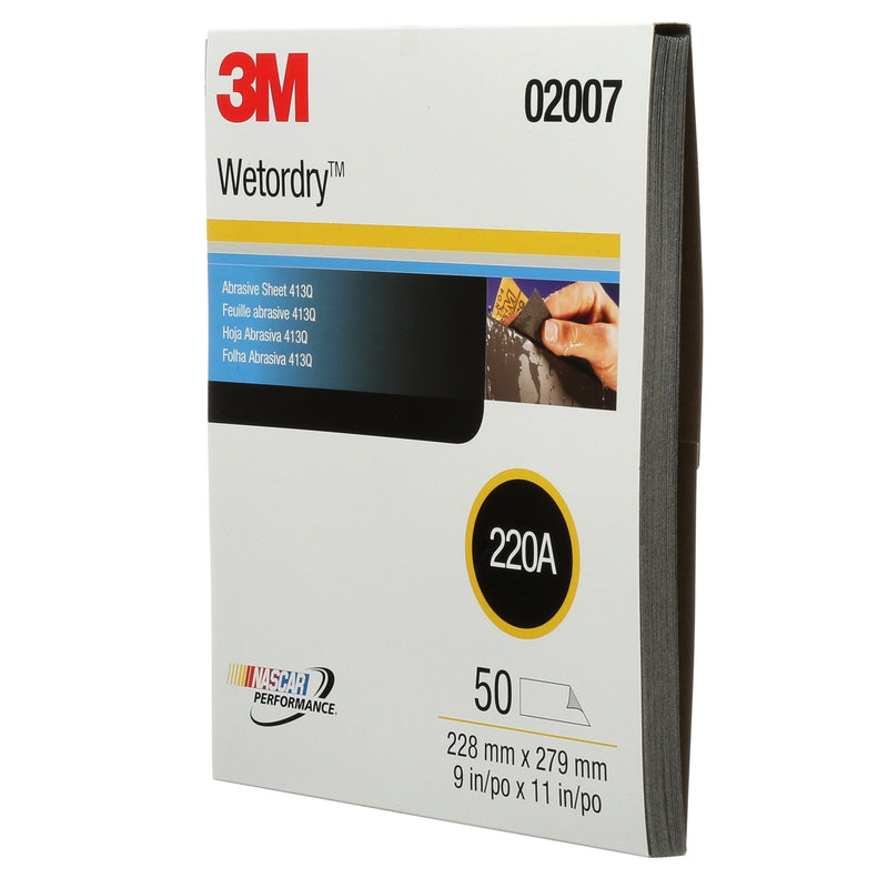3M Wetordry 11 in. L X 9 in. W 220 Grit Silicon Carbide Sanding Sheet 50 pk