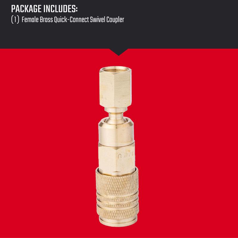 Craftsman Brass Universal Swivel Coupler 1/4 in. Female 1 pc