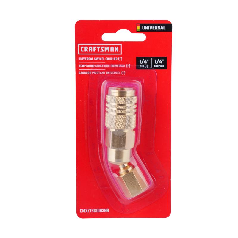 Craftsman Brass Universal Swivel Coupler 1/4 in. Female 1 pc