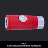 Craftsman Aluminum Push-Button Universal Coupler 1/4 in. Female 1 pc