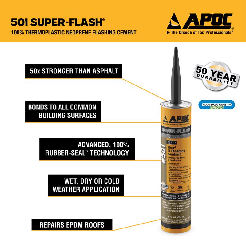 APOC Gloss Black Elastomeric Flashing Cement 10 oz