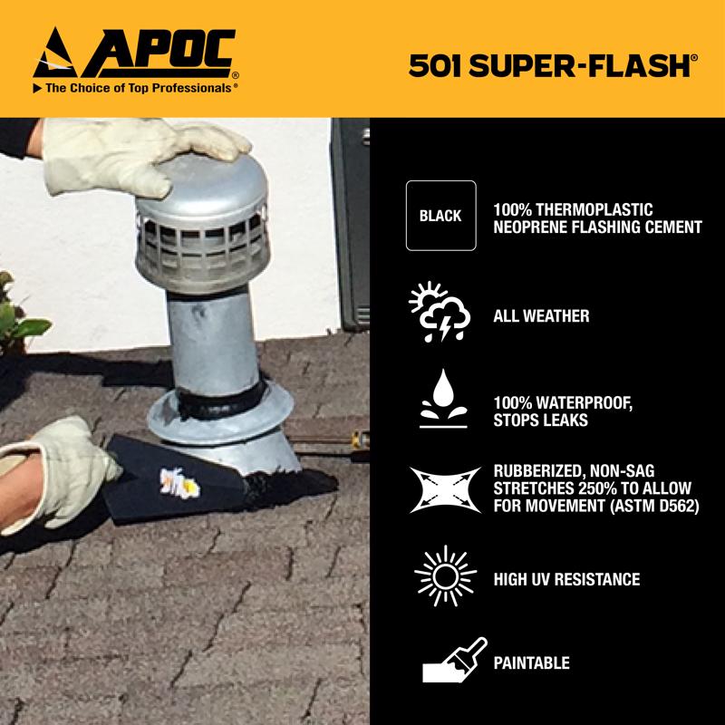 APOC Gloss Black Elastomeric Flashing Cement 10 oz