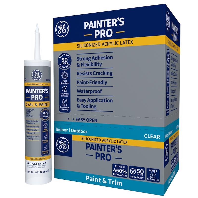 GE Painter's Pro Clear Acrylic Latex Painter's Caulk Sealant 10.1 oz