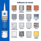 GE All Weather Pro Clear Acrylic Latex Window and Door Caulk Sealant 10.1 oz