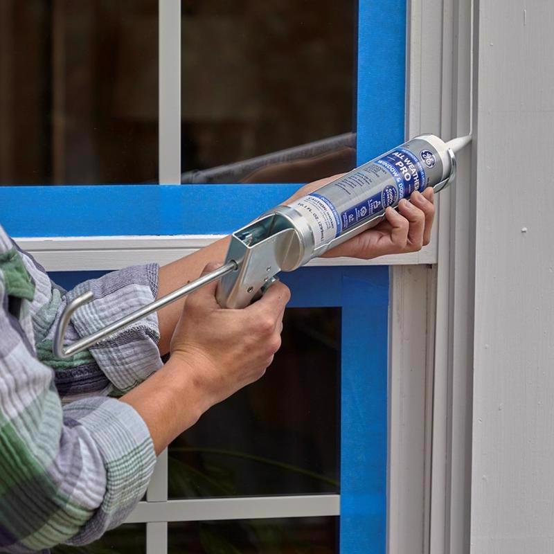 GE All Weather Pro Clear Acrylic Latex Window and Door Caulk Sealant 10.1 oz
