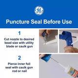 GE All Weather Pro Clear Acrylic Latex Window and Door Caulk Sealant 10.1 oz