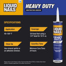 Liquid Nails Heavy Duty Solvent Based Construction Adhesive 10 oz
