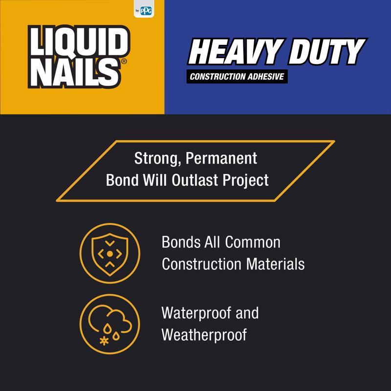 Liquid Nails Heavy Duty Solvent Based Construction Adhesive 10 oz