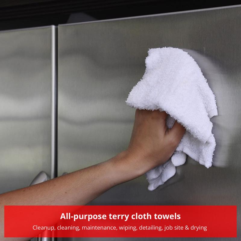 Buffalo Cotton Terry Towels 14 in. W X 17 in. L 4 pk