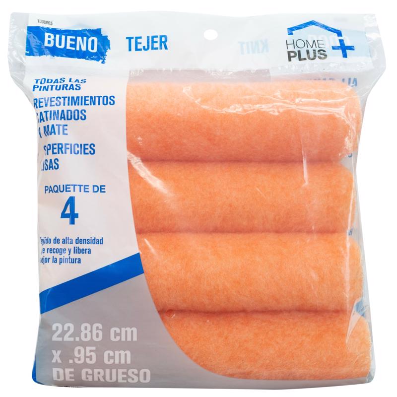 Home Plus Good Polyester Knit 9 in. W X 3/8 in. Paint Roller Cover 4 pk