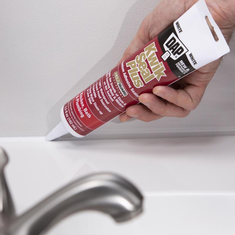 DAP Kwik Seal Plus Clear Siliconized Latex Kitchen and Bath Adhesive Caulk 5.5 oz
