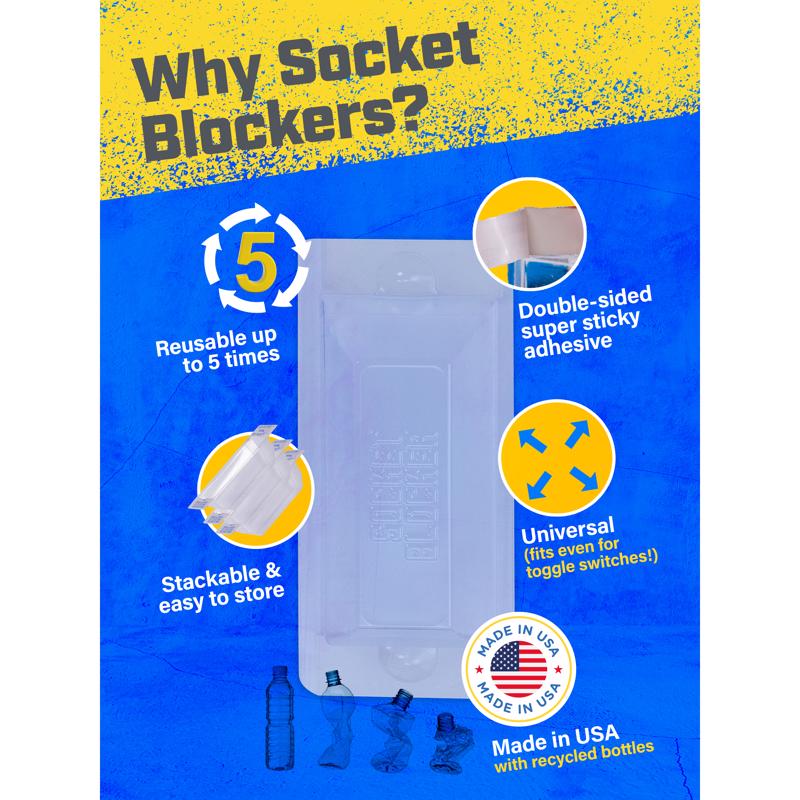 Socket Blocker 1.875 in. W X 4 in. L Clear High Strength Mask and Peel 6 pk