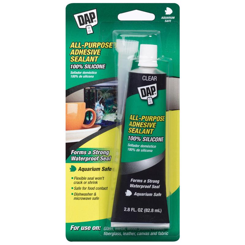 Dap 00688 All-Purpose Adhesive Sealant, 100% Silicone, 2.8-Ounce Tube - 6 Pack