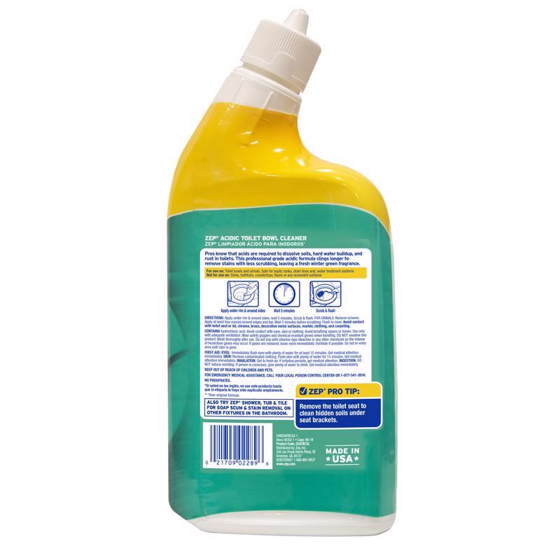 Zep Wintergreen Scent Acidic Toilet Bowl Cleaner 32 oz Liquid