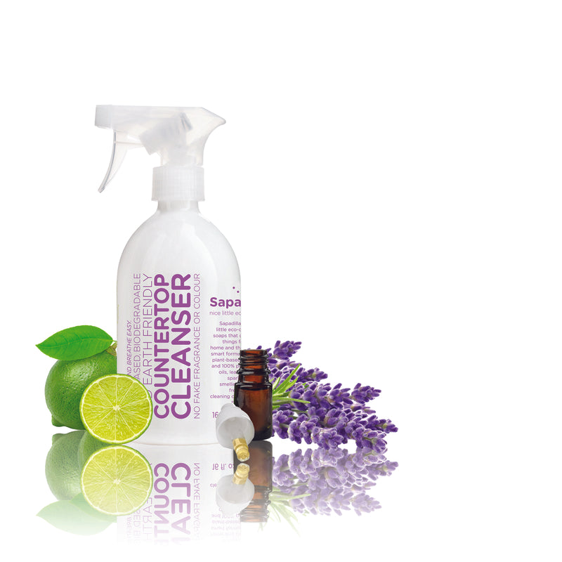 Sapadilla Sweet Lavender & Lime Scent Organic Countertop Cleanser Spray 16 oz