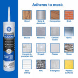 GE Supreme Clear Silicone Window and Door Sealant 10.1 oz