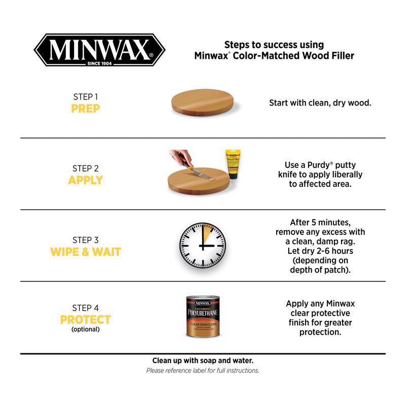 Minwax Color-Matched Walnut Wood Filler 6 oz