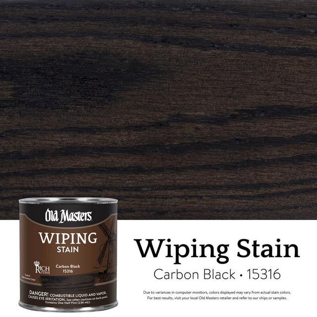 Old Masters Semi-Transparent Carbon Black Oil-Based Wiping Stain 1/2 pt