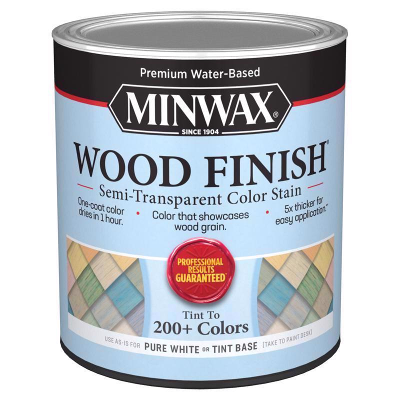 Minwax Wood Finish Water-Based Semi-Transparent Pure White Tint Base Wood Stain 1 qt